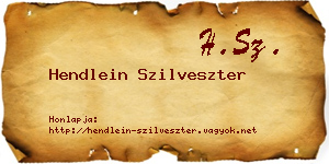 Hendlein Szilveszter névjegykártya